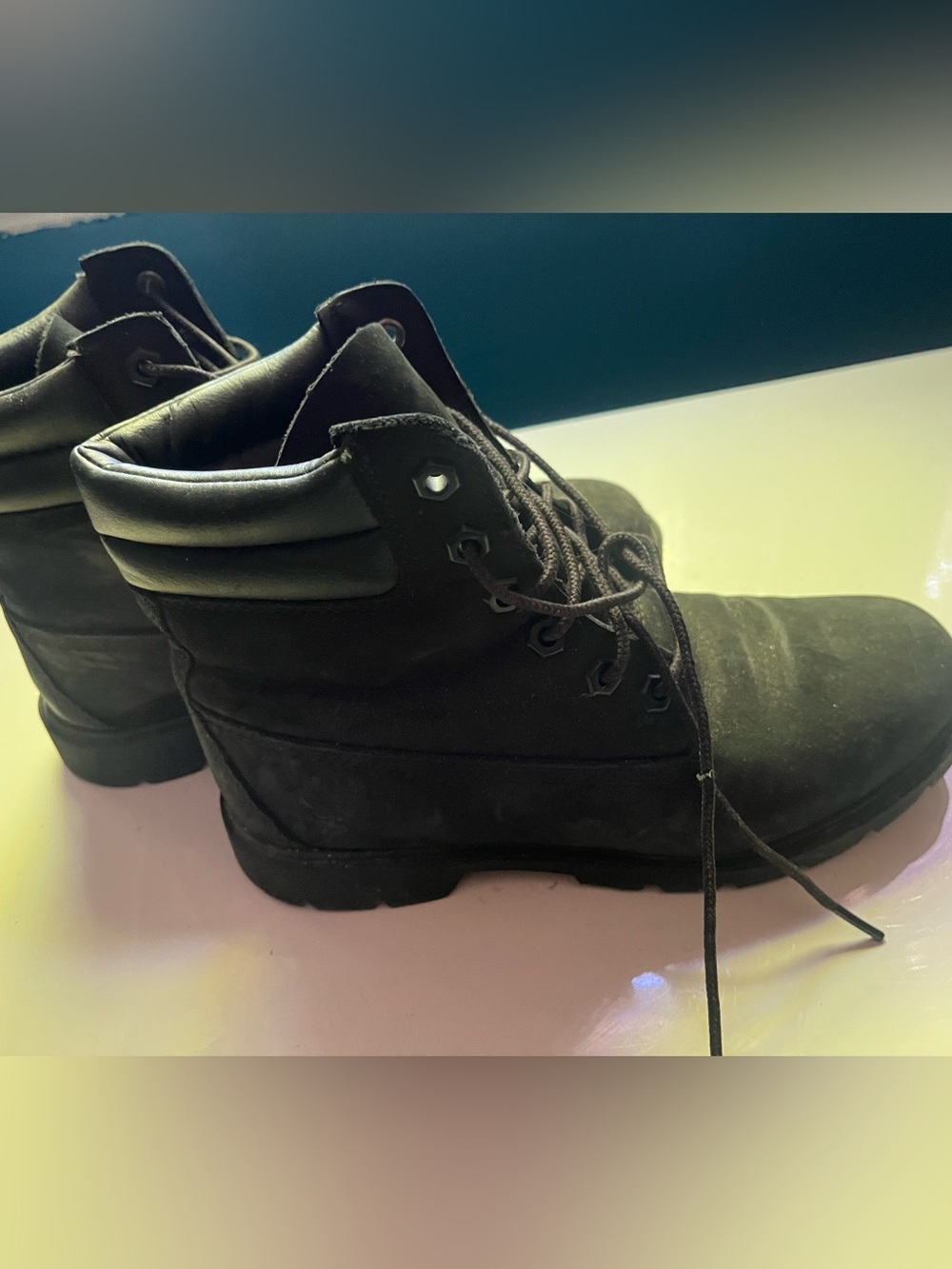 Timberland Black Padded Collar Lace-Up Boots